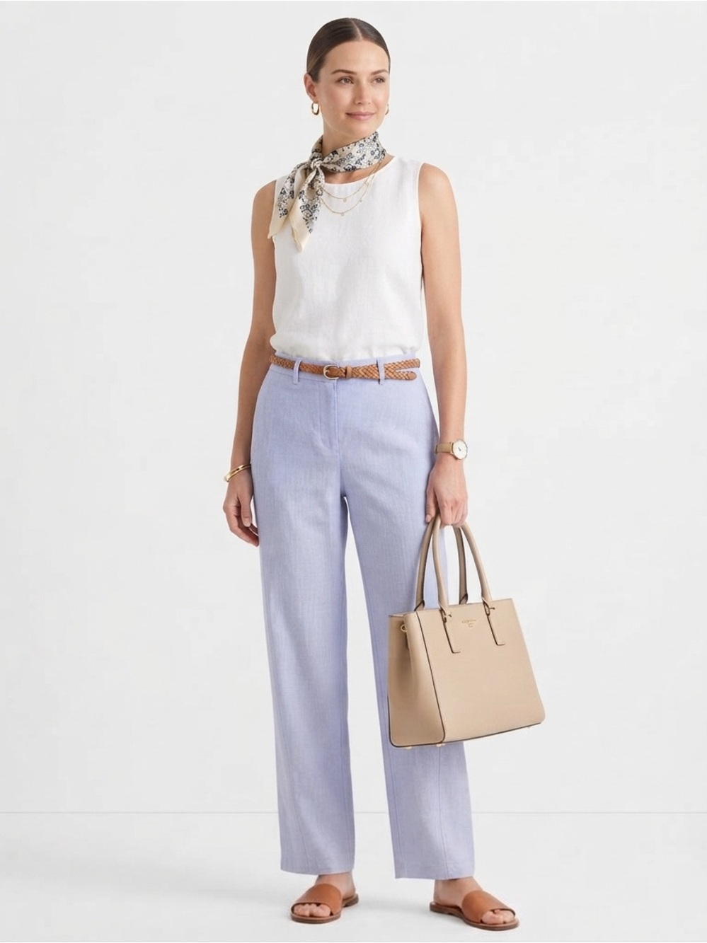 J.Crew Periwinkle Lavender Linen Lyocell Wide Leg Tailored Pants Size 6 Coastal